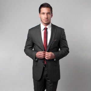 Grey Plaid Mens Suit 2pc Set by Tazzio